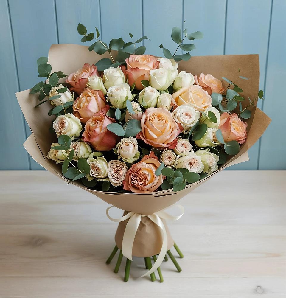 Букет цветов из: Альстромерии и Розы в Балтийске