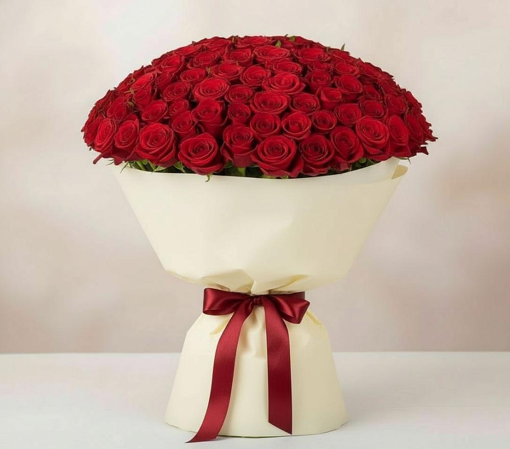 Букет 101 Красная роза Милано в Балтийске