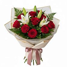 Букет цветов из:  Лилии и Розы #REPLACE_PRED# Балтийске