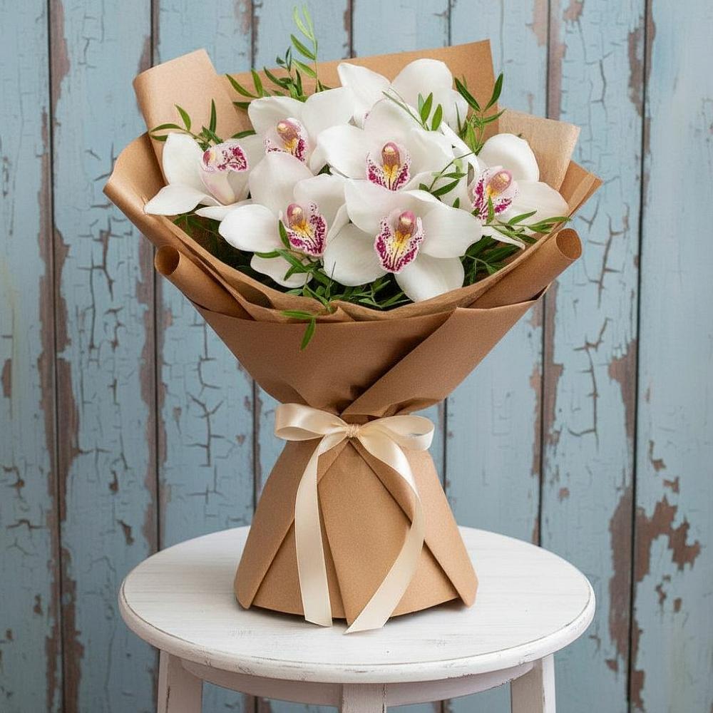 Букет цветов из: Орхидеи и Розы в Балтийске