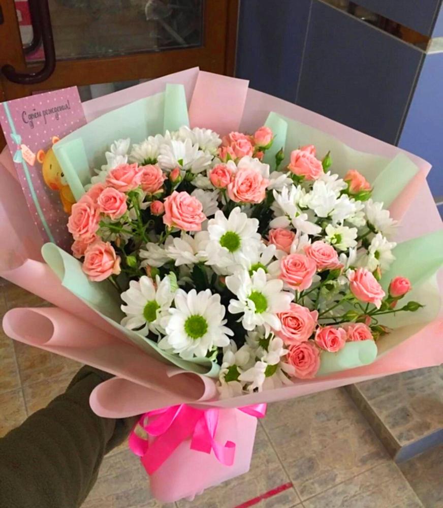 Букет цветов из: Розы и Хризантемы в Балтийске