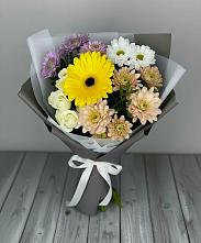 Букет цветов из:  Розы, Герберы и Хризантемы #REPLACE_PRED# Балтийске