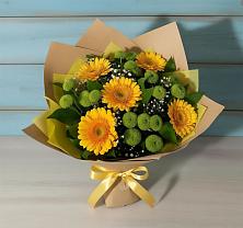 Букет цветов из:  Герберы и Хризантемы в Балтийске