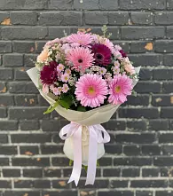 Букет цветов из:  Герберы и Хризантемы в Балтийске