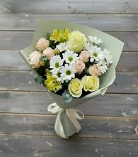 Букет цветов из:  Альстромерии, Розы и Хризантемы в Балтийске
