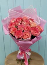 Букет 15 Розовых роз Равель в Балтийске