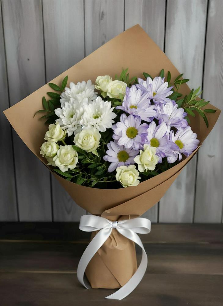 Букет цветов из: Хризантемы и Розы в Балтийске